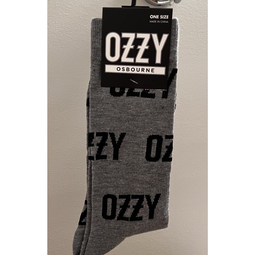 OZZY OSBOURNE Men's Crew Socks black / gray one size (7-12) Black Sabbath